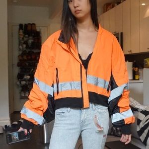Dollskill reflective cropped orange working jacket